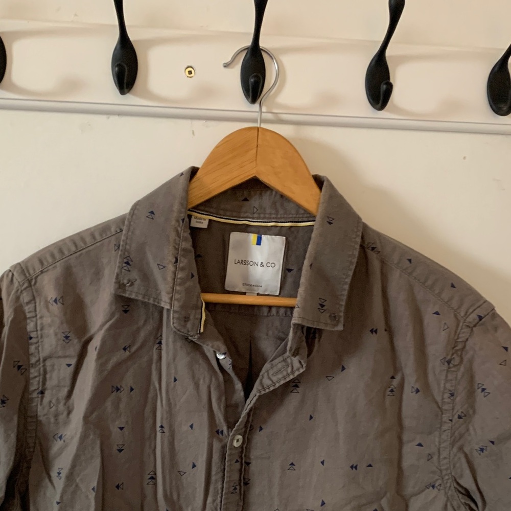 Men's green/gray  Short Sleeve Shirt - Picture 3 of 6